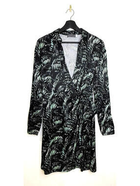 Mint Velvet Black and Mint Green Patterned Dress